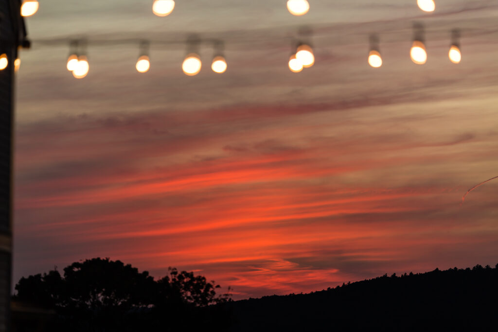 Photographing a rehearsal dinner at the Lion Rock Farm is a great pleasure. The view of the sunset is breathtaking.